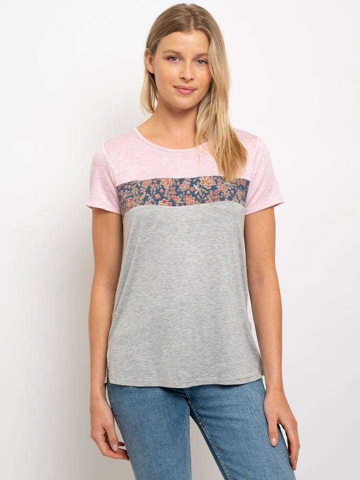 WOMEN'S MULTI-COLOR SHORT SLEEVE TOP