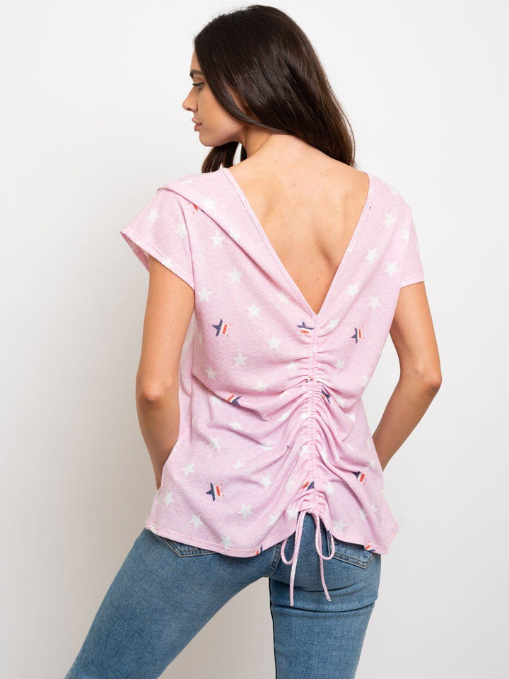 WOMEN'S FLAG PRINT BACK STRING TOP
