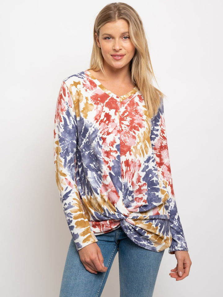 WOMEN'S NET KNIT BRUSH TWISTED POINT TOP