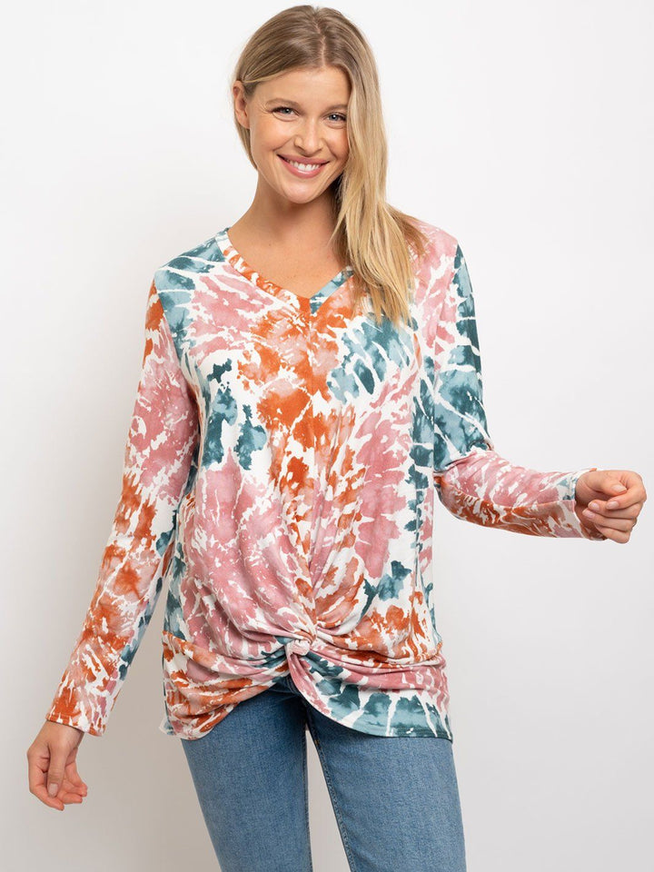 WOMEN'S NET KNIT BRUSH TWISTED POINT TOP