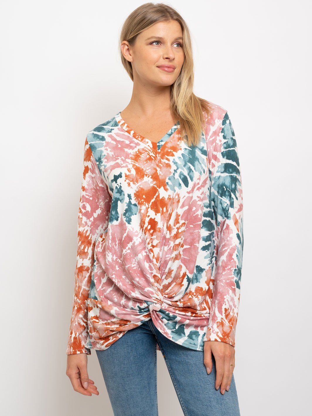 WOMEN'S NET KNIT BRUSH TWISTED POINT TOP