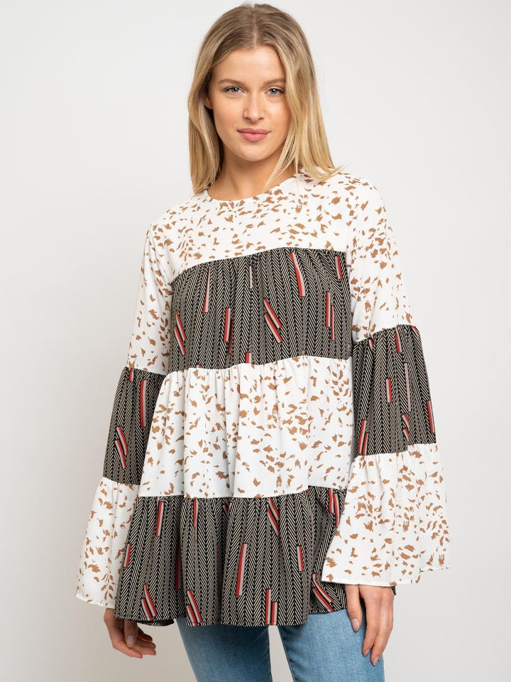 WOMEN'S BELL SLEEVE MULTI TOP