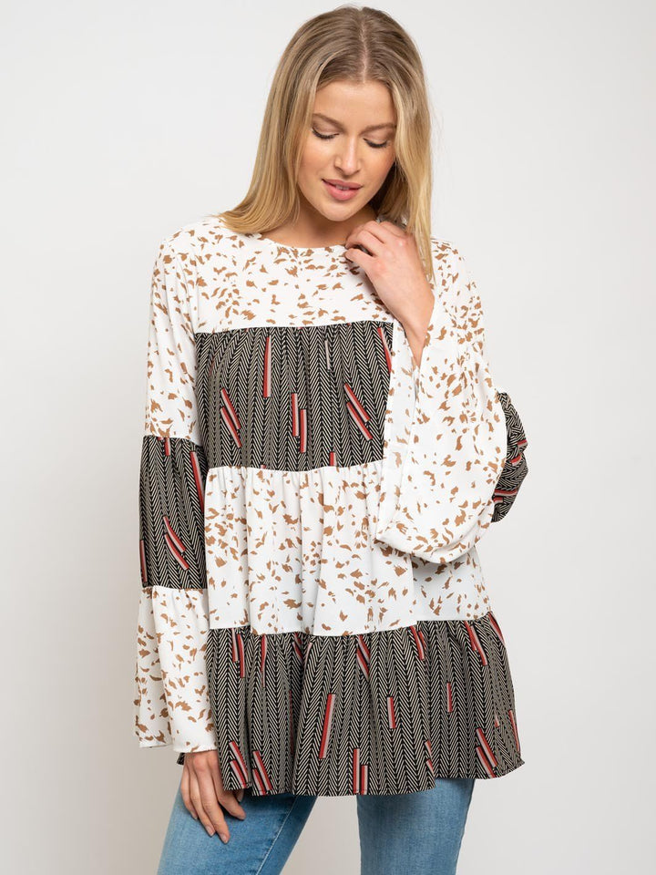 WOMEN'S BELL SLEEVE MULTI TOP