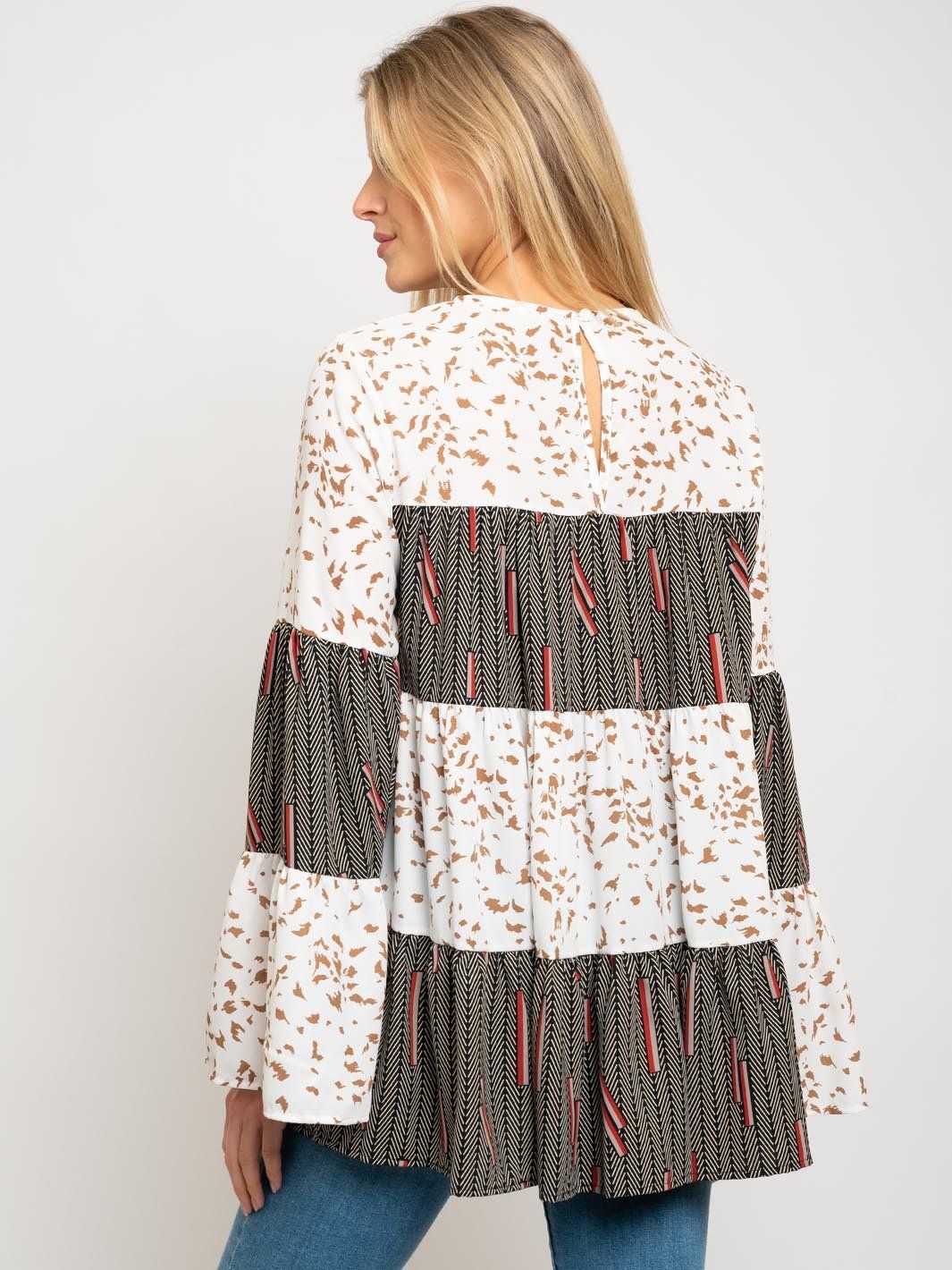 WOMEN'S BELL SLEEVE MULTI TOP