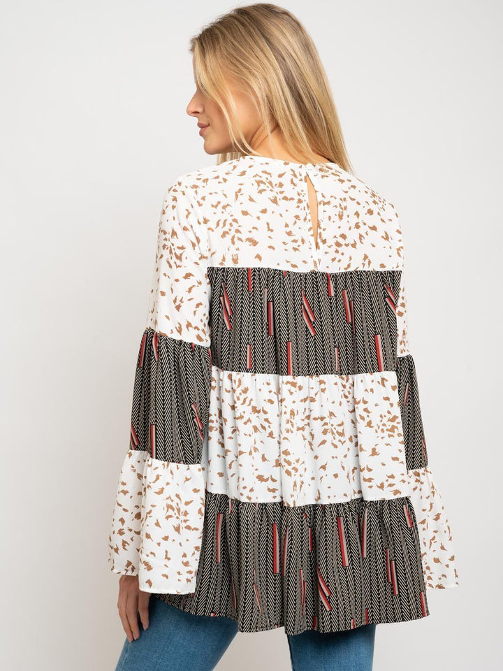 WOMEN'S BELL SLEEVE MULTI TOP