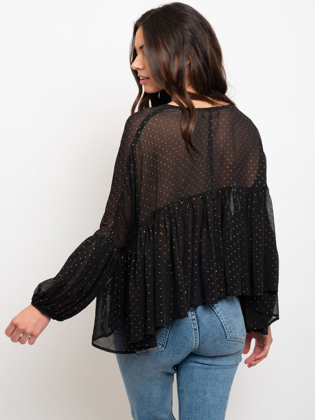 WOMEN'S LONG DRAPE SLEEVES TOP
