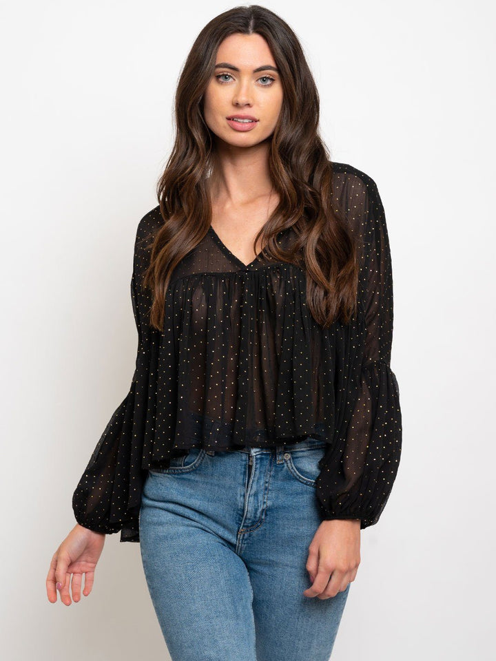 WOMEN'S LONG DRAPE SLEEVES TOP