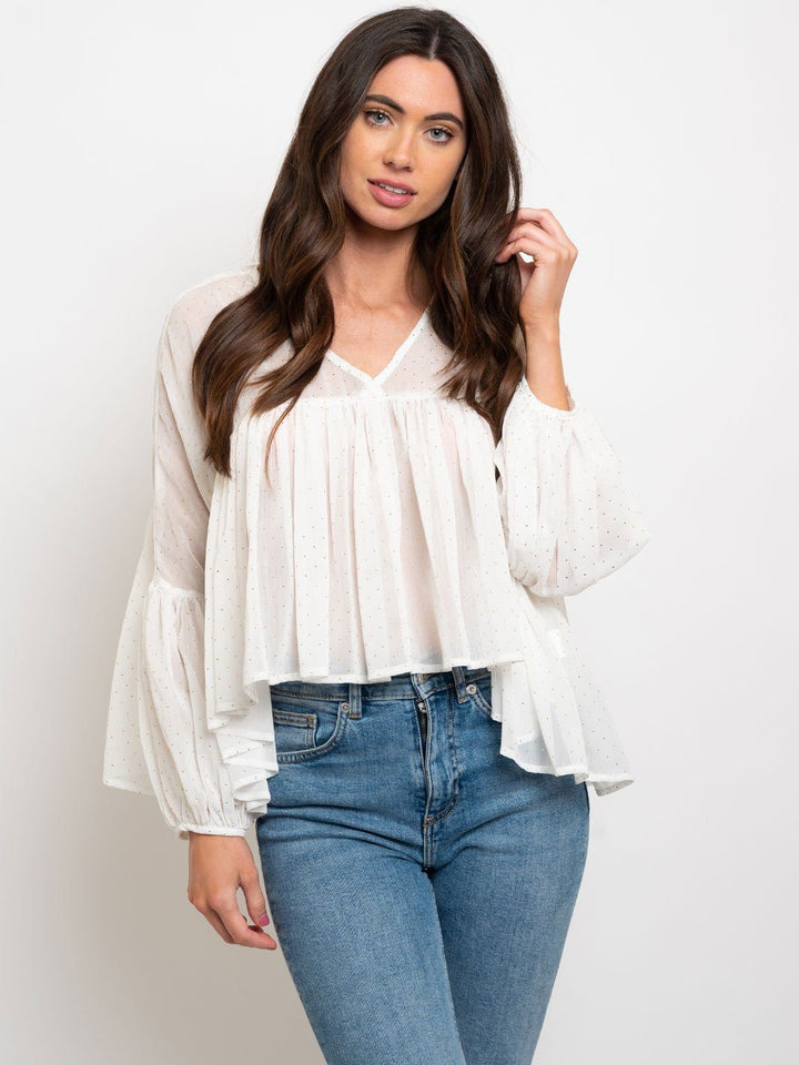WOMEN'S LONG DRAPE SLEEVES TOP