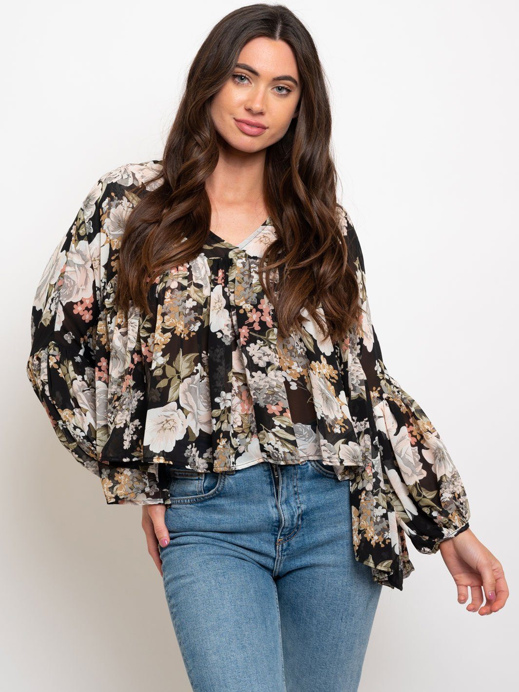 WOMEN'S BABYDOLL RUFFLE TOP