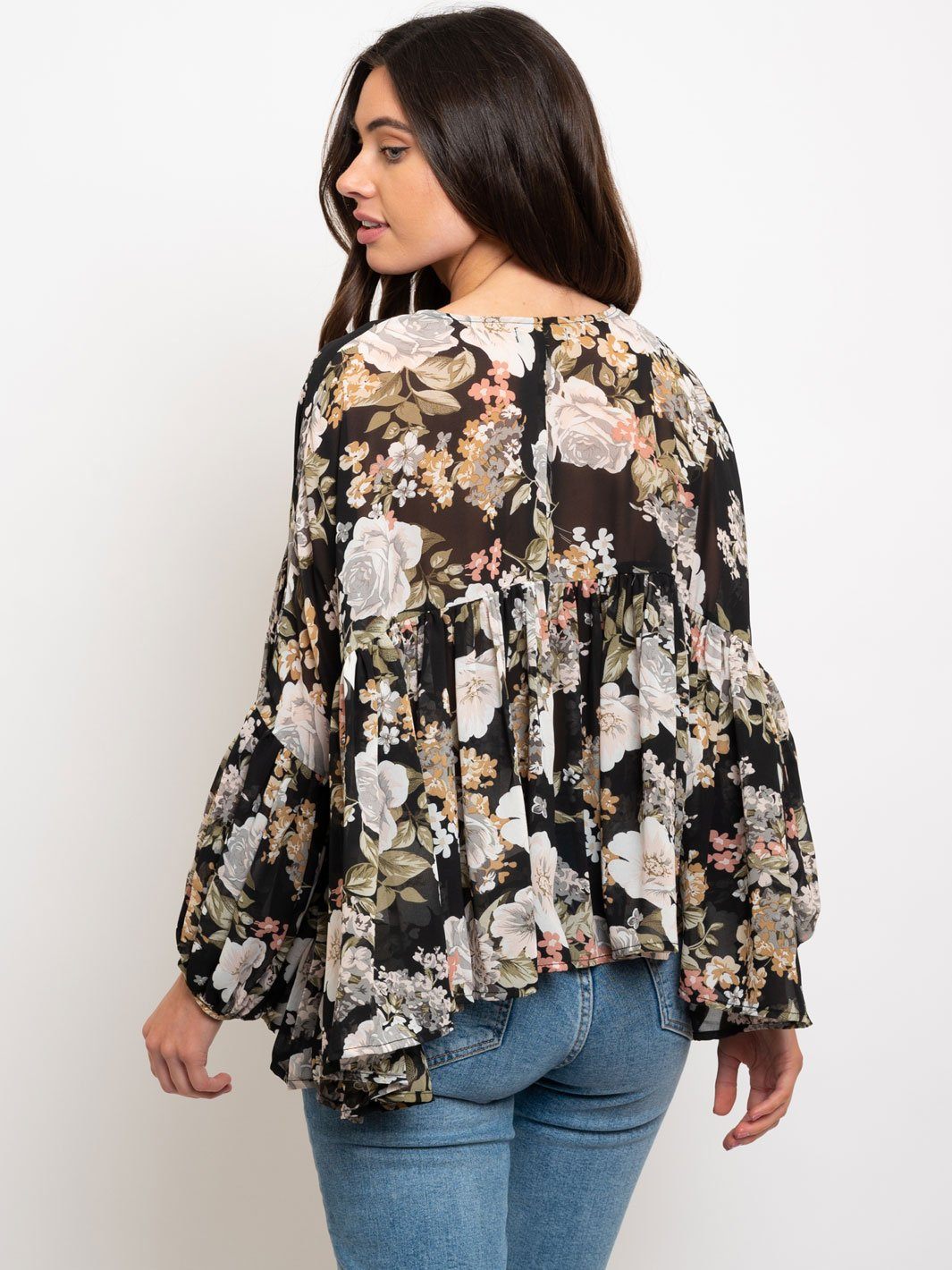 WOMEN'S BABYDOLL RUFFLE TOP