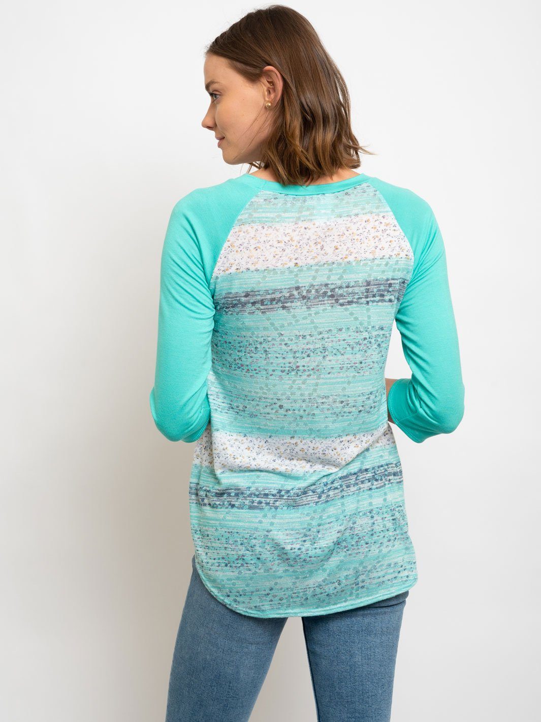 WOMEN'S 3/4 STRIPES TOP