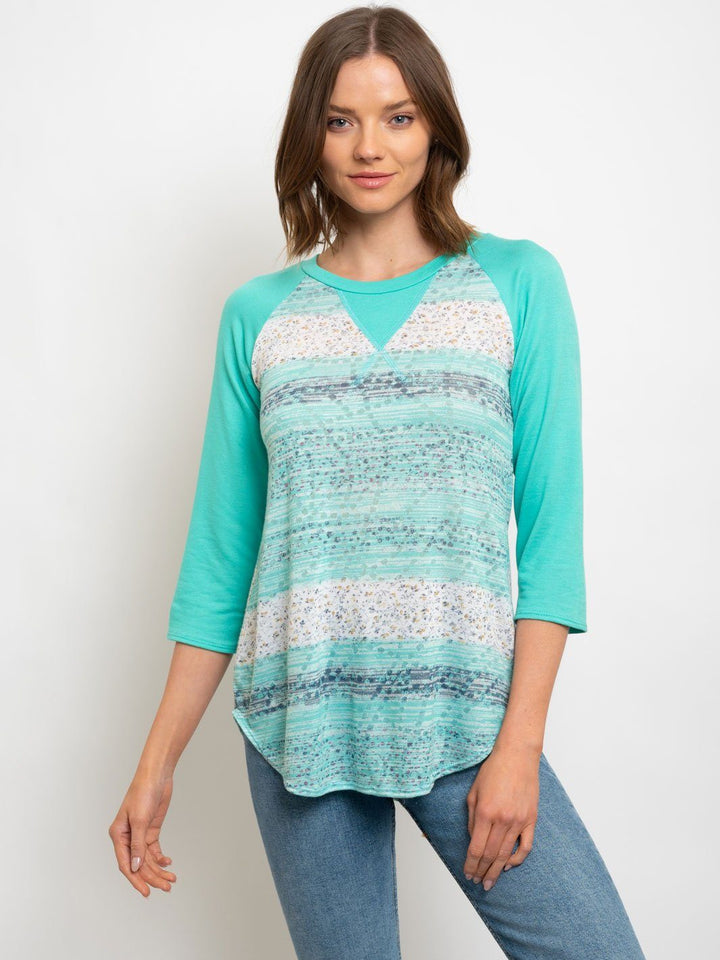 WOMEN'S 3/4 STRIPES TOP