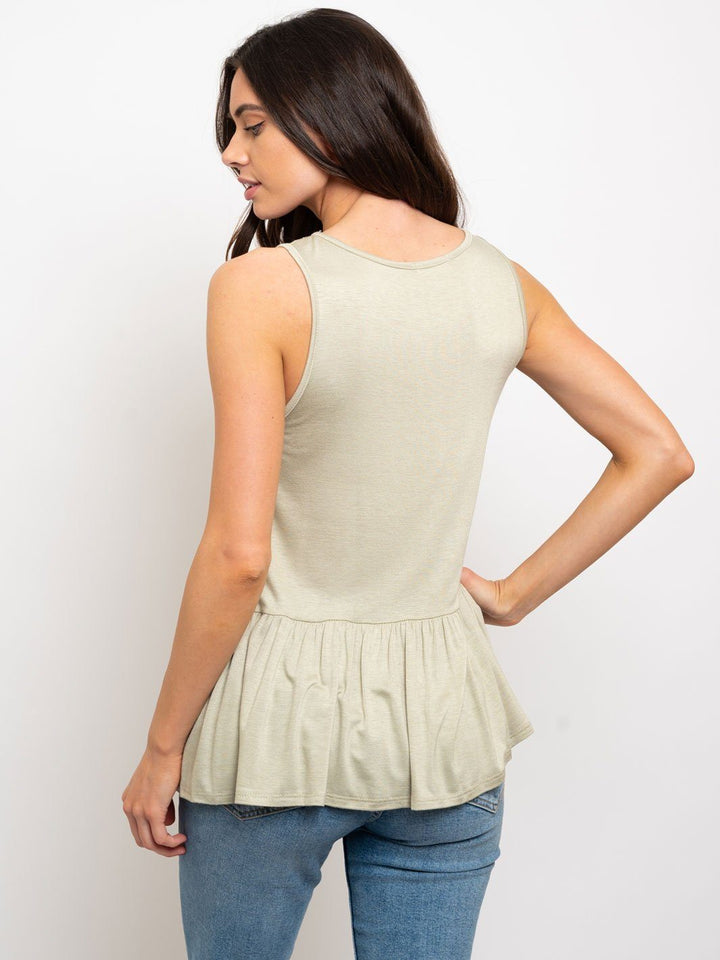WOMEN'S CROSS NECK PEPLUM TOP