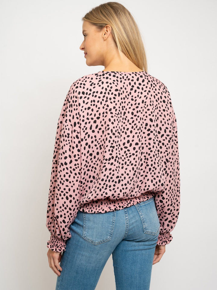 WOMEN'S POLKA DOTS LONG SLEEVE TOP