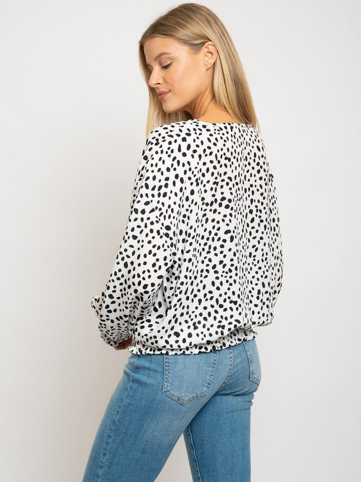 WOMEN'S POLKA DOTS LONG SLEEVE TOP