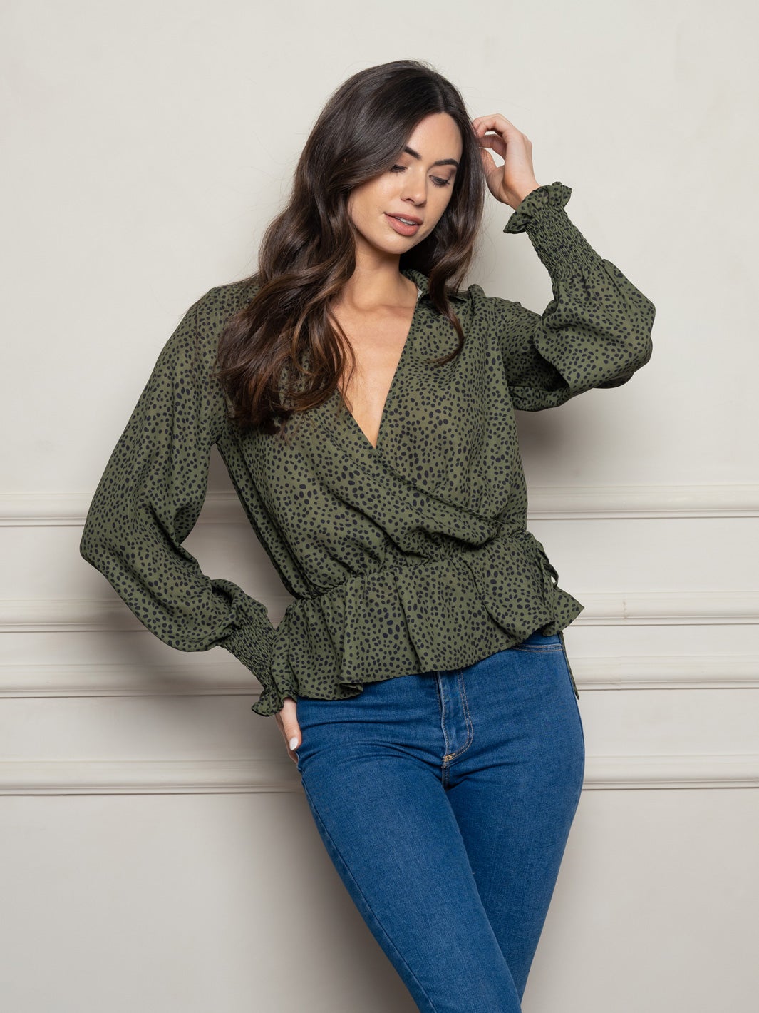WOMEN'S LONG SLEEVE WOVEN TOP