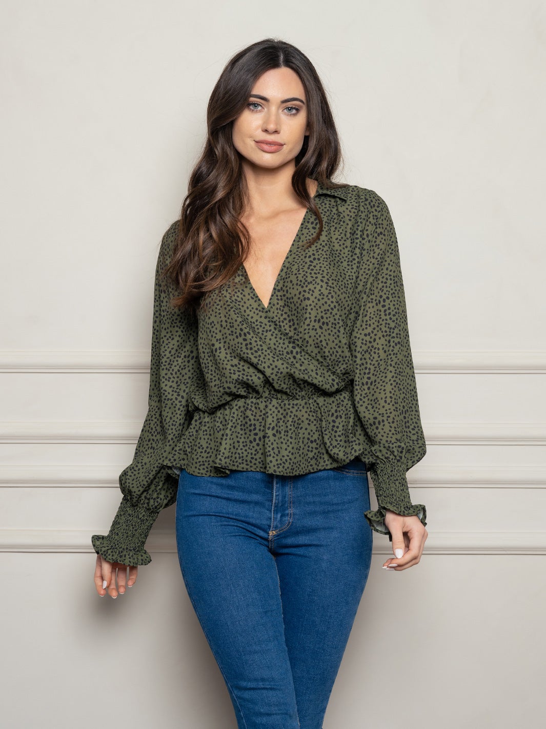 WOMEN'S LONG SLEEVE WOVEN TOP