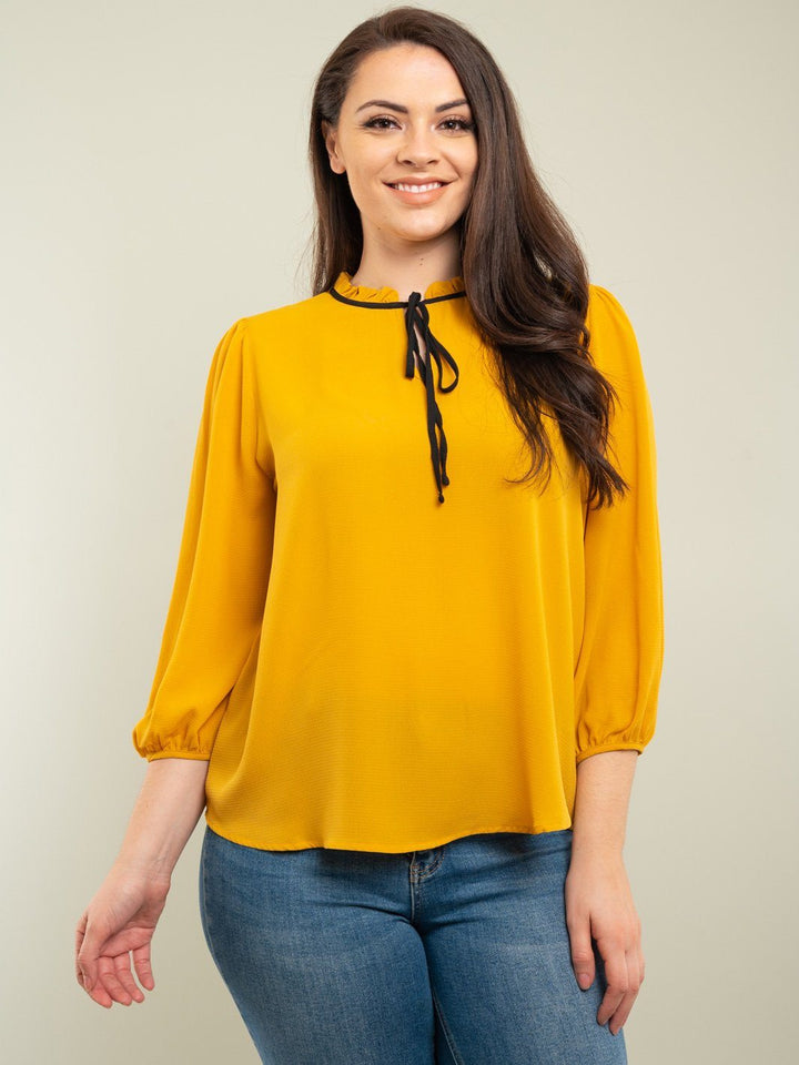 PLUS SIZE 3/4 SLEEVE TOP