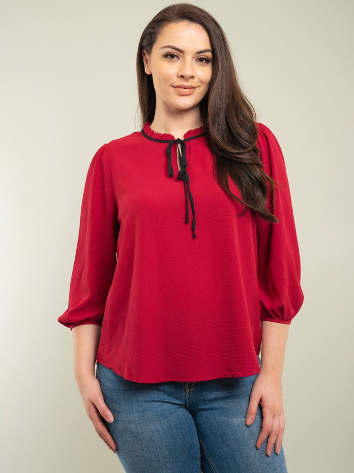 PLUS SIZE 3/4 SLEEVE TOP