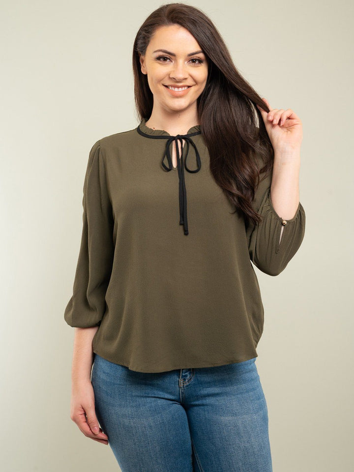 PLUS SIZE 3/4 SLEEVE TOP