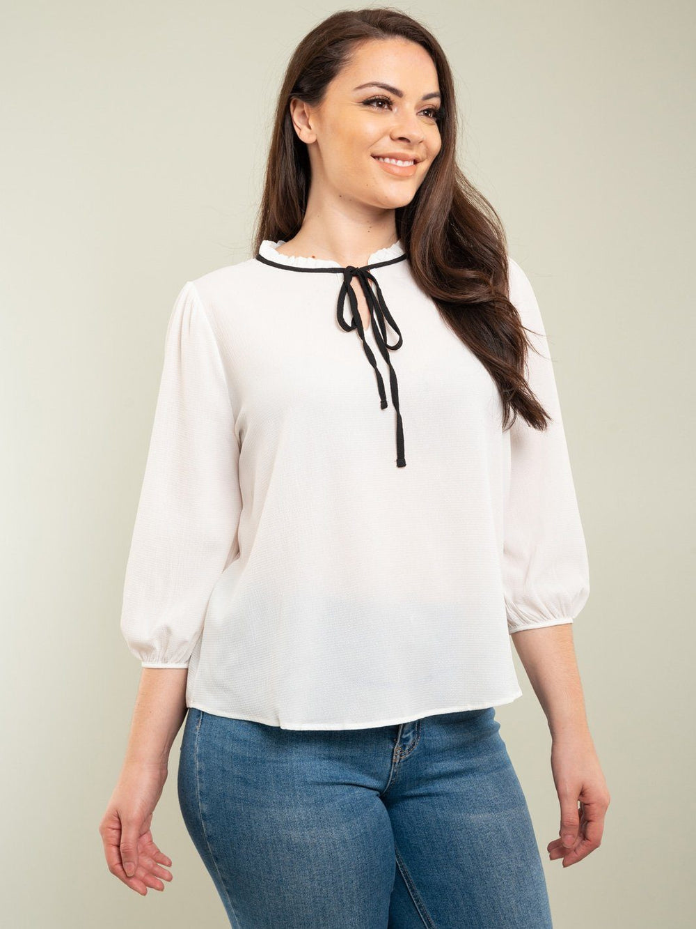 PLUS SIZE 3/4 SLEEVE TOP