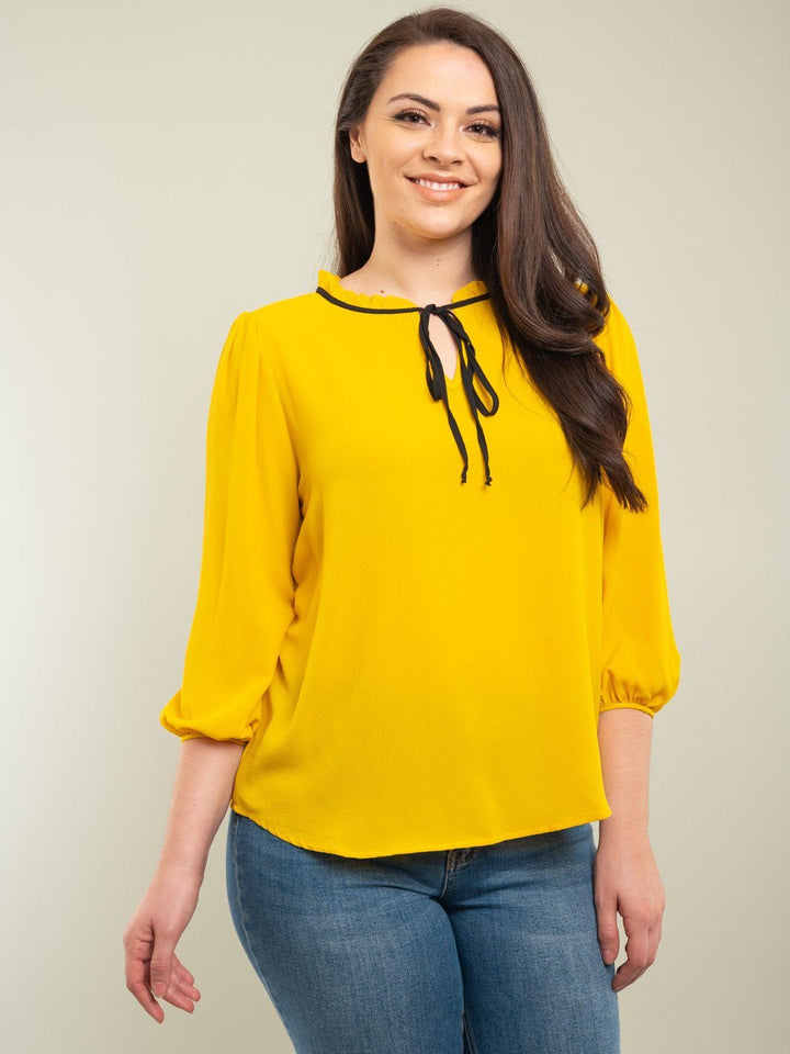 PLUS SIZE 3/4 SLEEVE TOP