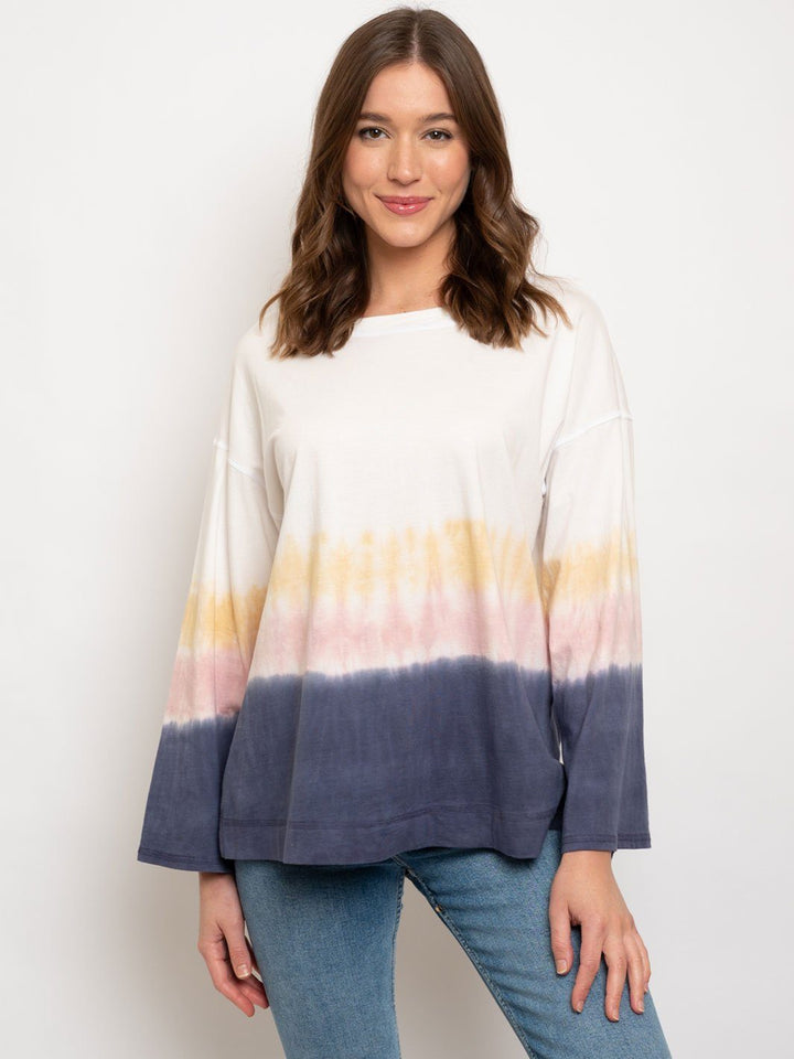 WOMEN'S LONG SLEEVE TIE DYE TOP