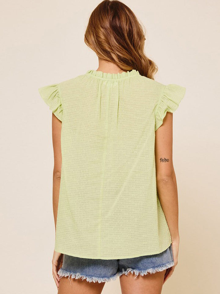 WOMEN'S RUFFLE SLEEVE TUNIC TOP