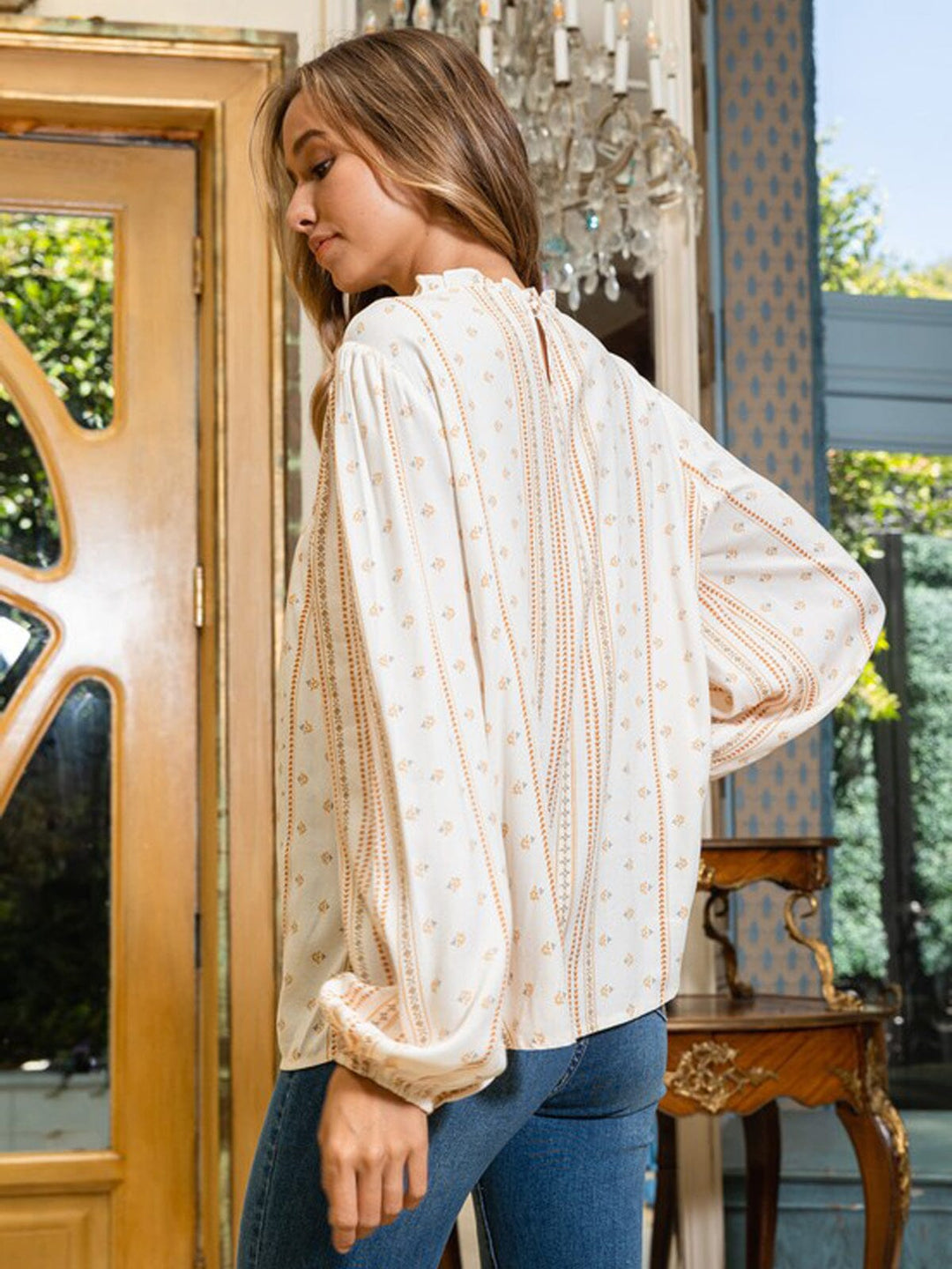 WOMEN'S LONG SLEEVE MOCK NECK TUNIC TOP