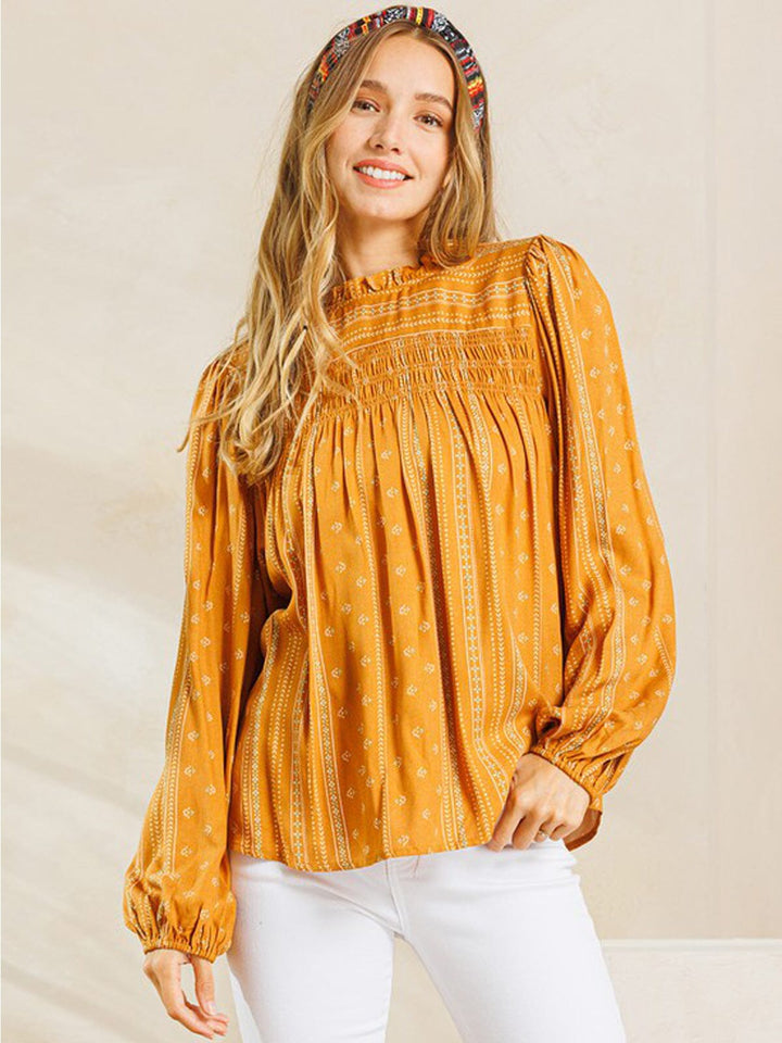 WOMEN'S LONG SLEEVE MOCK NECK TUNIC TOP