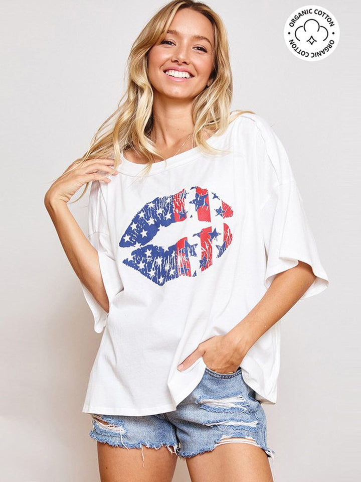 WOMEN'S SHORT SLEEVE GRAPHIC TOP