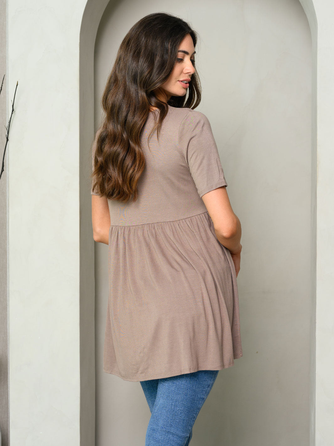 WOMEN'S SHORT SLEEVE TUNIC MINI DRESS