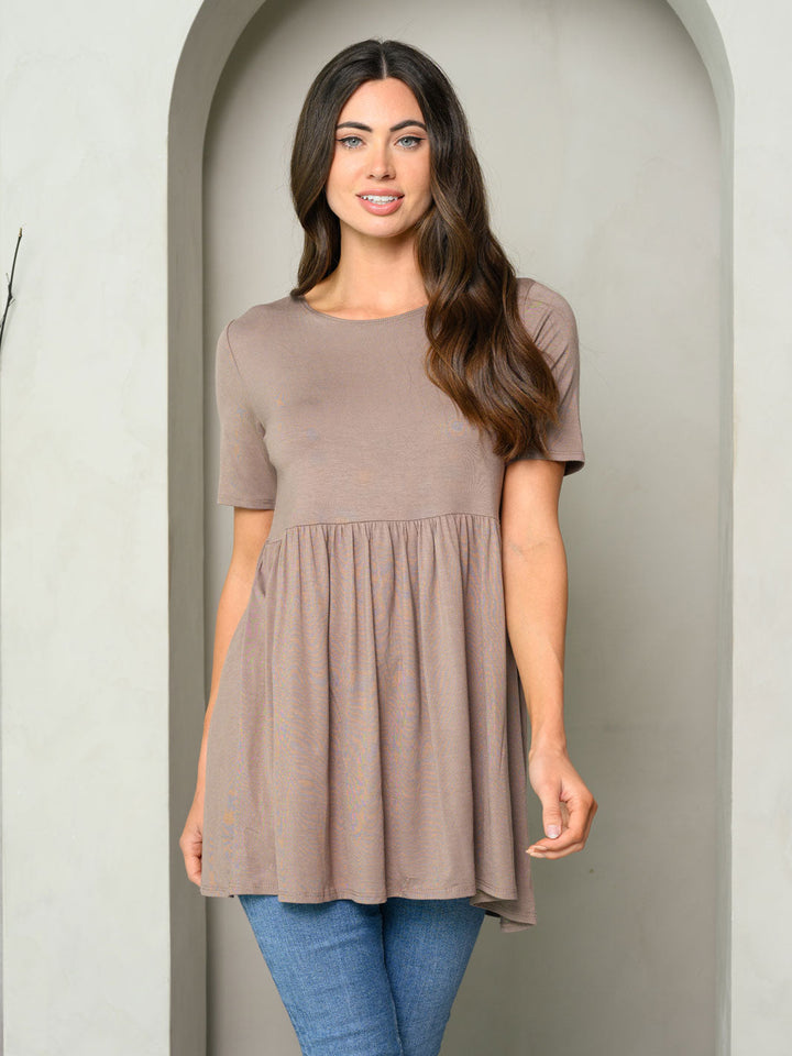 WOMEN'S SHORT SLEEVE TUNIC MINI DRESS