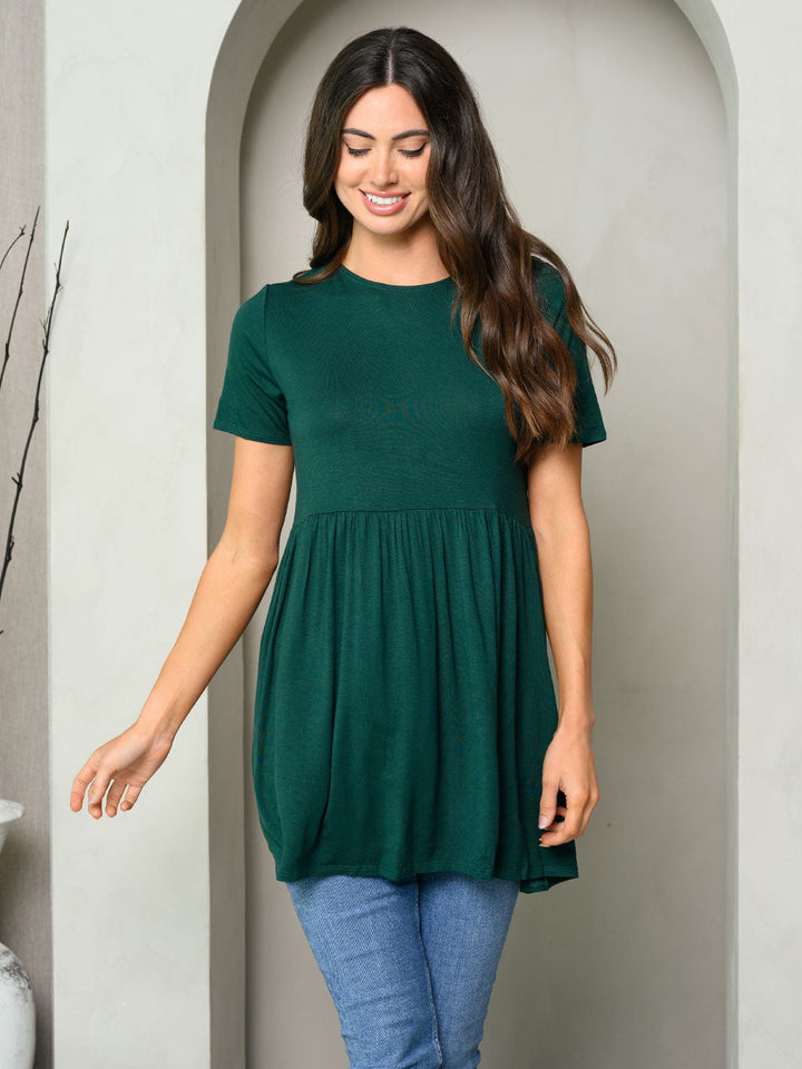 WOMEN'S SHORT SLEEVE TUNIC MINI DRESS