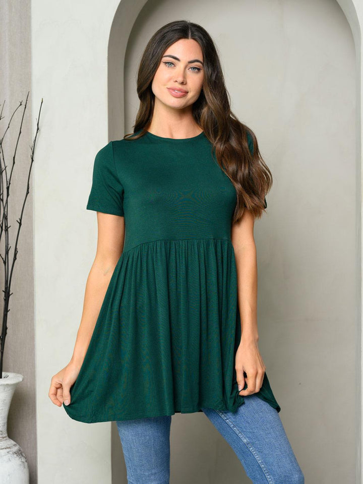 WOMEN'S SHORT SLEEVE TUNIC MINI DRESS