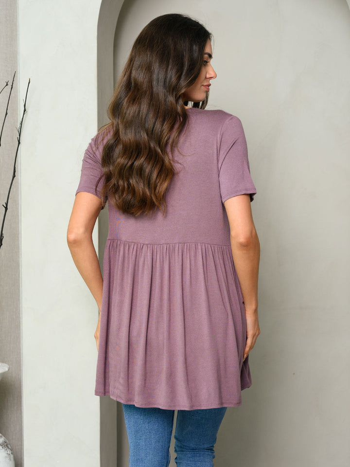 WOMEN'S SHORT SLEEVE TUNIC MINI DRESS