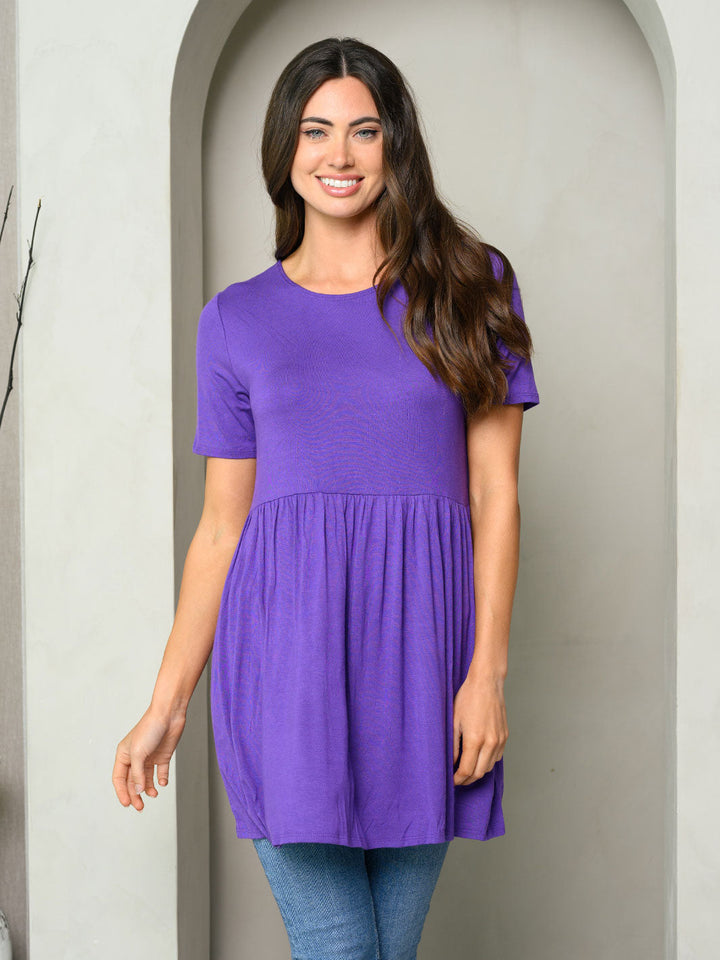 WOMEN'S SHORT SLEEVE TUNIC MINI DRESS