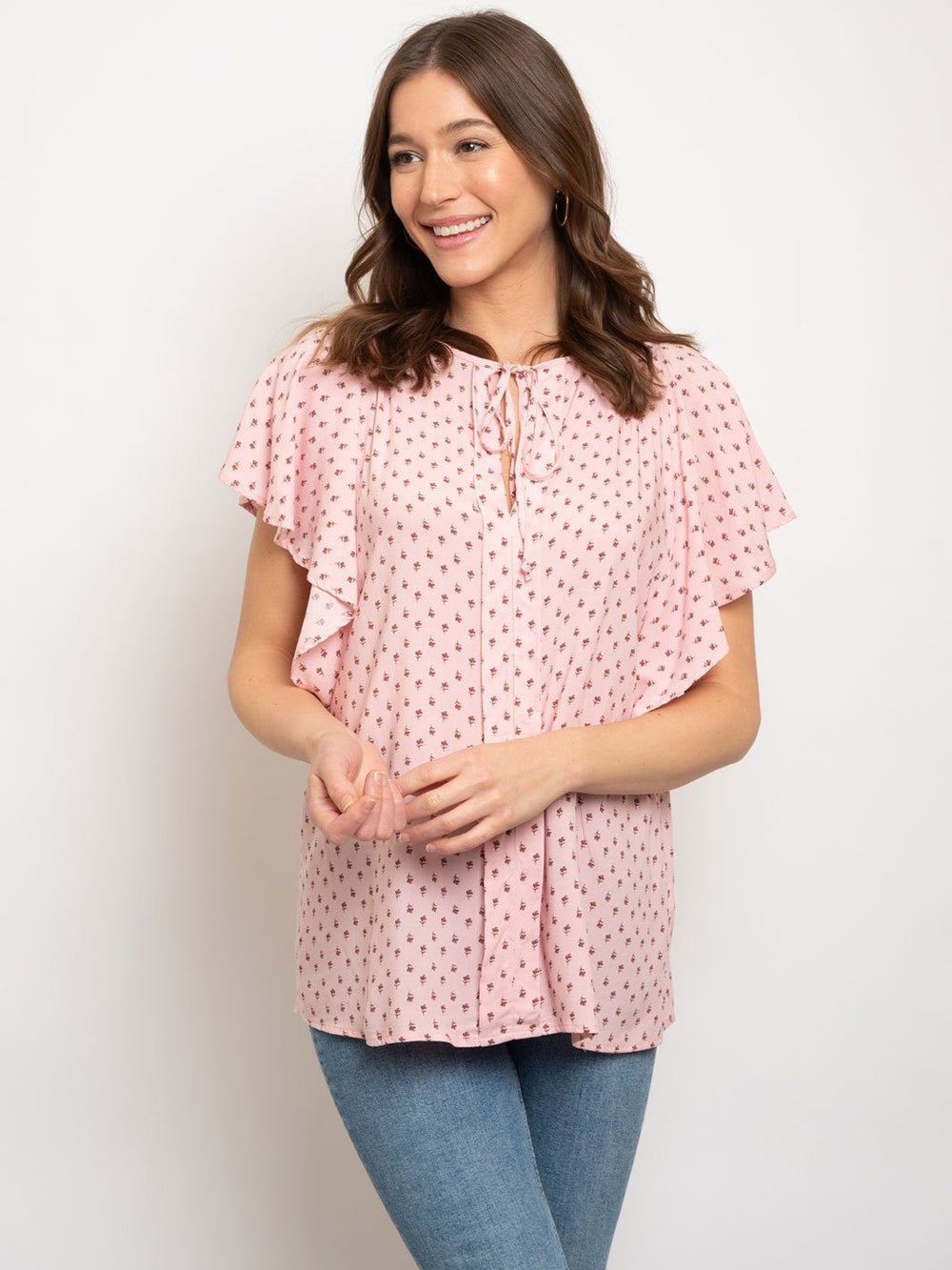 WOMEN'S PINK FLORAL TOP