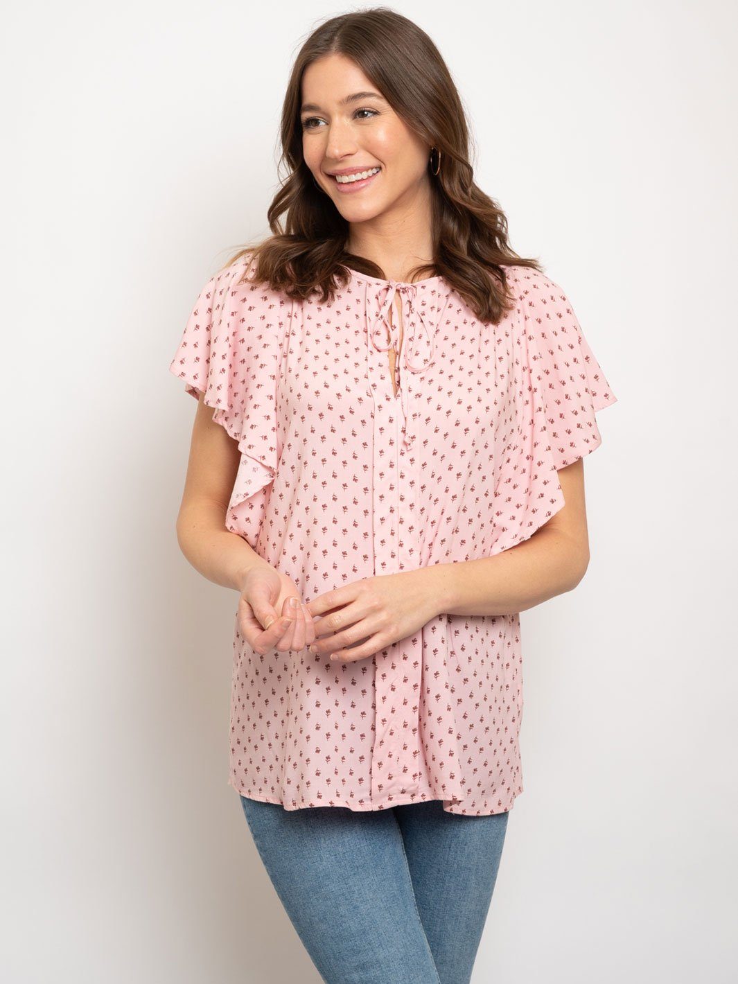 WOMEN'S PINK FLORAL TOP