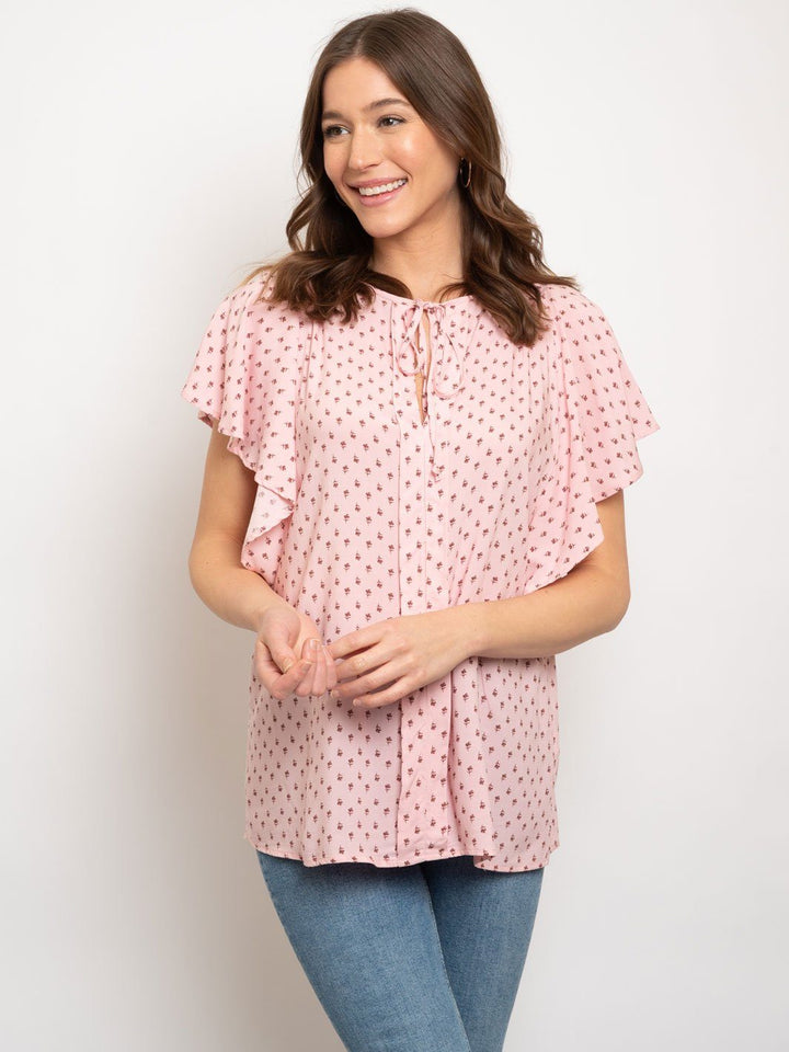 WOMEN'S PINK FLORAL TOP