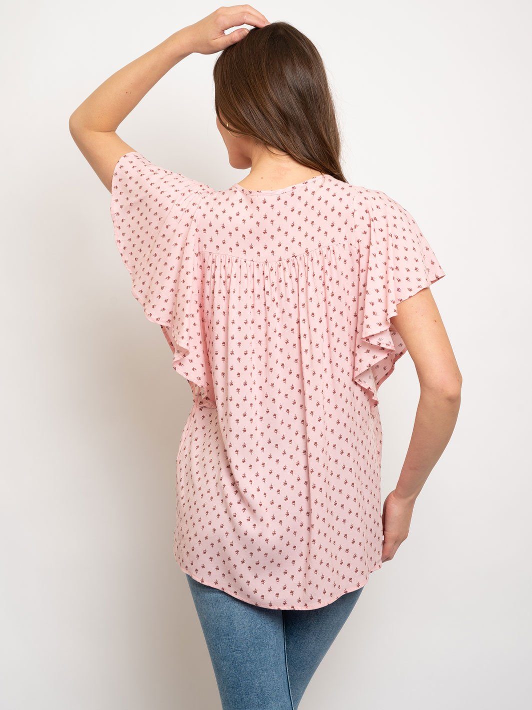 WOMEN'S PINK FLORAL TOP