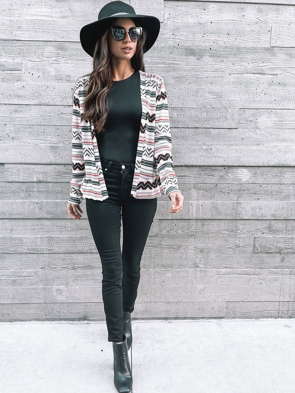 WOMEN'S LONG SLEEVE MULTI PRINT CARDIGAN