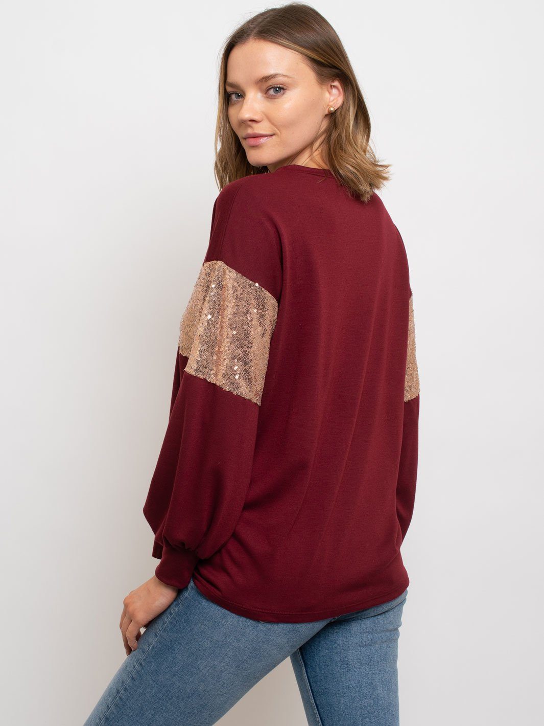 WOMEN'S LONG SLEEVE SEQUIN TOP