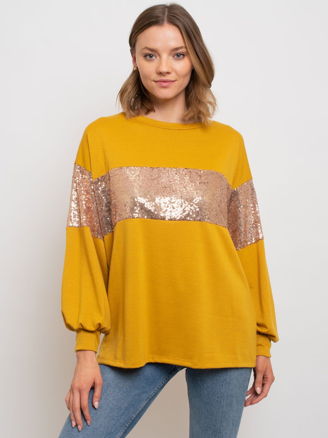 WOMEN'S LONG SLEEVE SEQUIN TOP