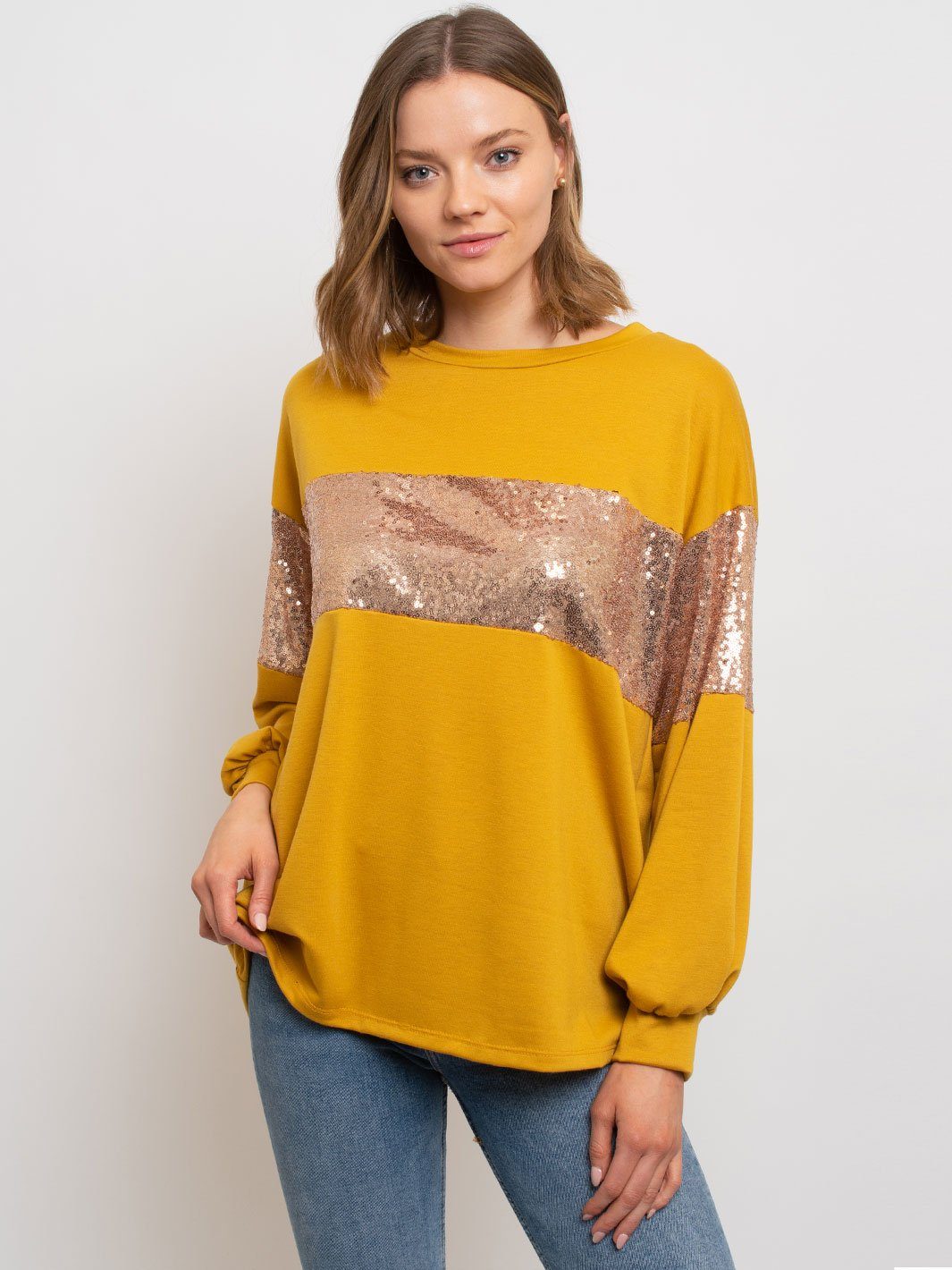 WOMEN'S LONG SLEEVE SEQUIN TOP