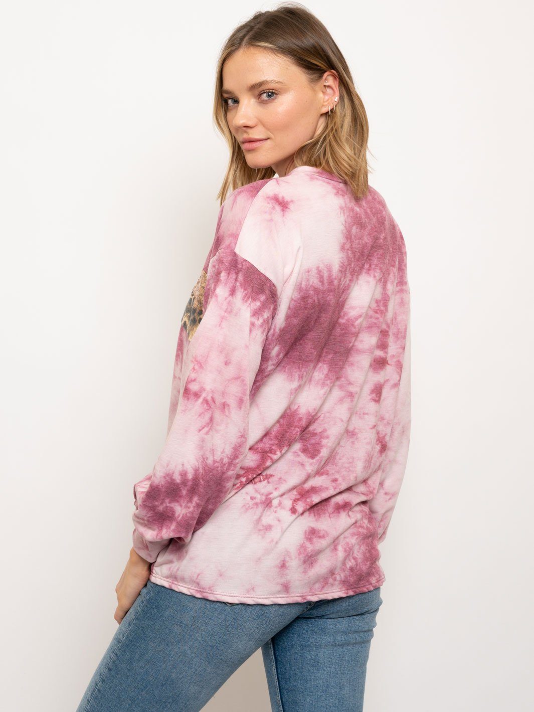 WOMEN'S MULTI PRINT PUFF SLEEVE TOP