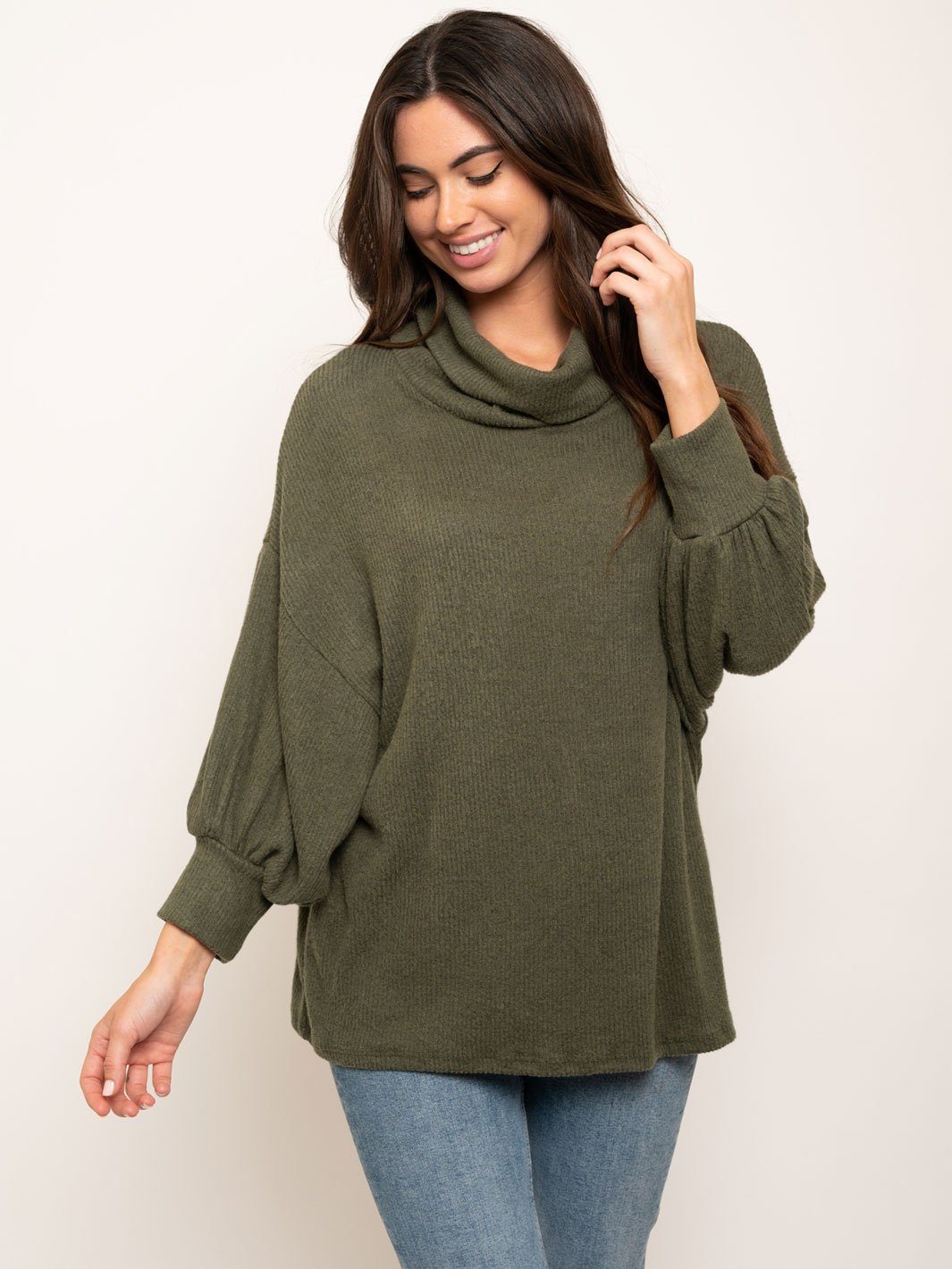 WOMEN'S TURTLE NECK TUNIC TOP