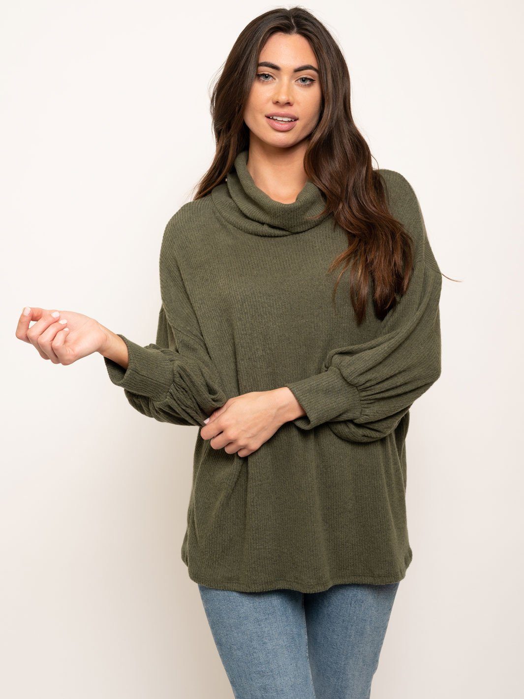 WOMEN'S TURTLE NECK TUNIC TOP