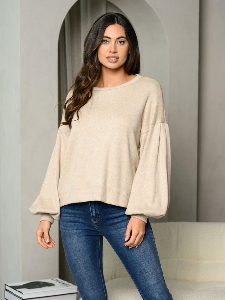 WOMEN'S LONG BALLON SLEEVE TUNIC TOP