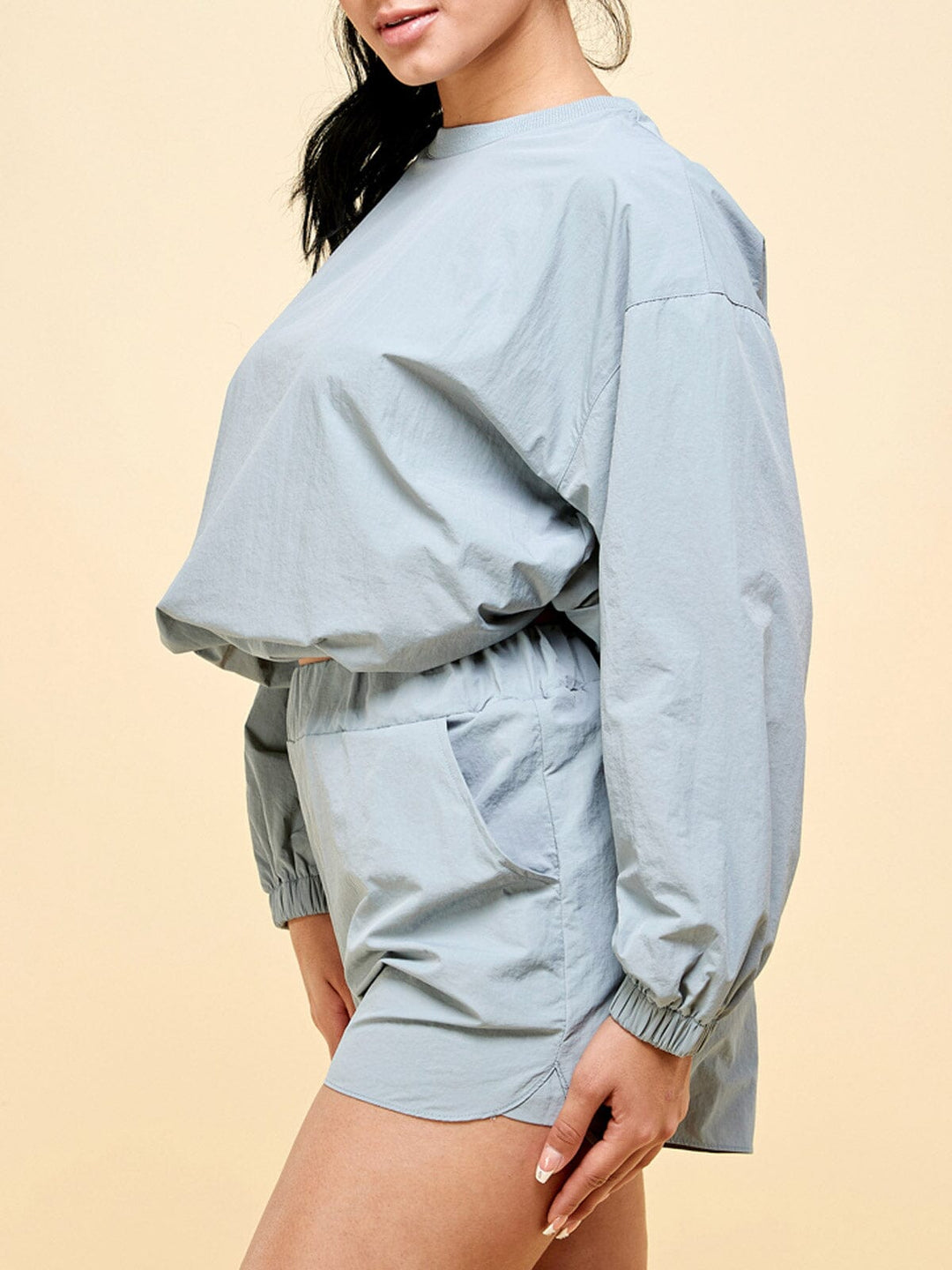 WOMEN'S LONG SLEEVE TOP & SHORTS 2PC SET